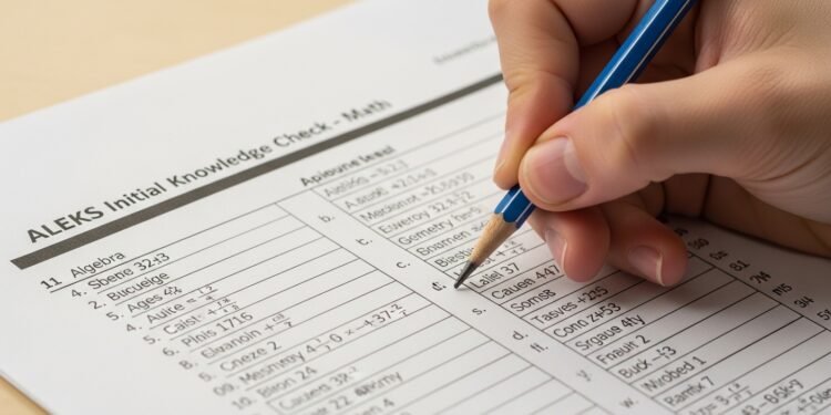 Aleks Initial Knowledge Check Answers Math